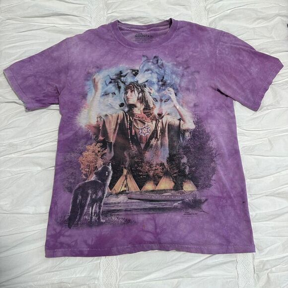 Vintage y2k 2006 The Mountain Purple Wolf Tee - Picture 1 of 7